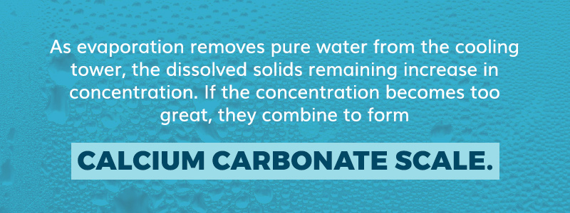 calcium carbonate scale is formed if the dissolved solids increase too much in concentration
