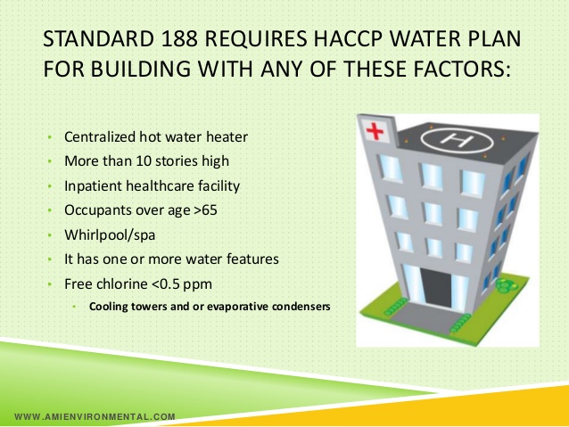 standard 188 requires haccp water plan for buildings with multiple water factors