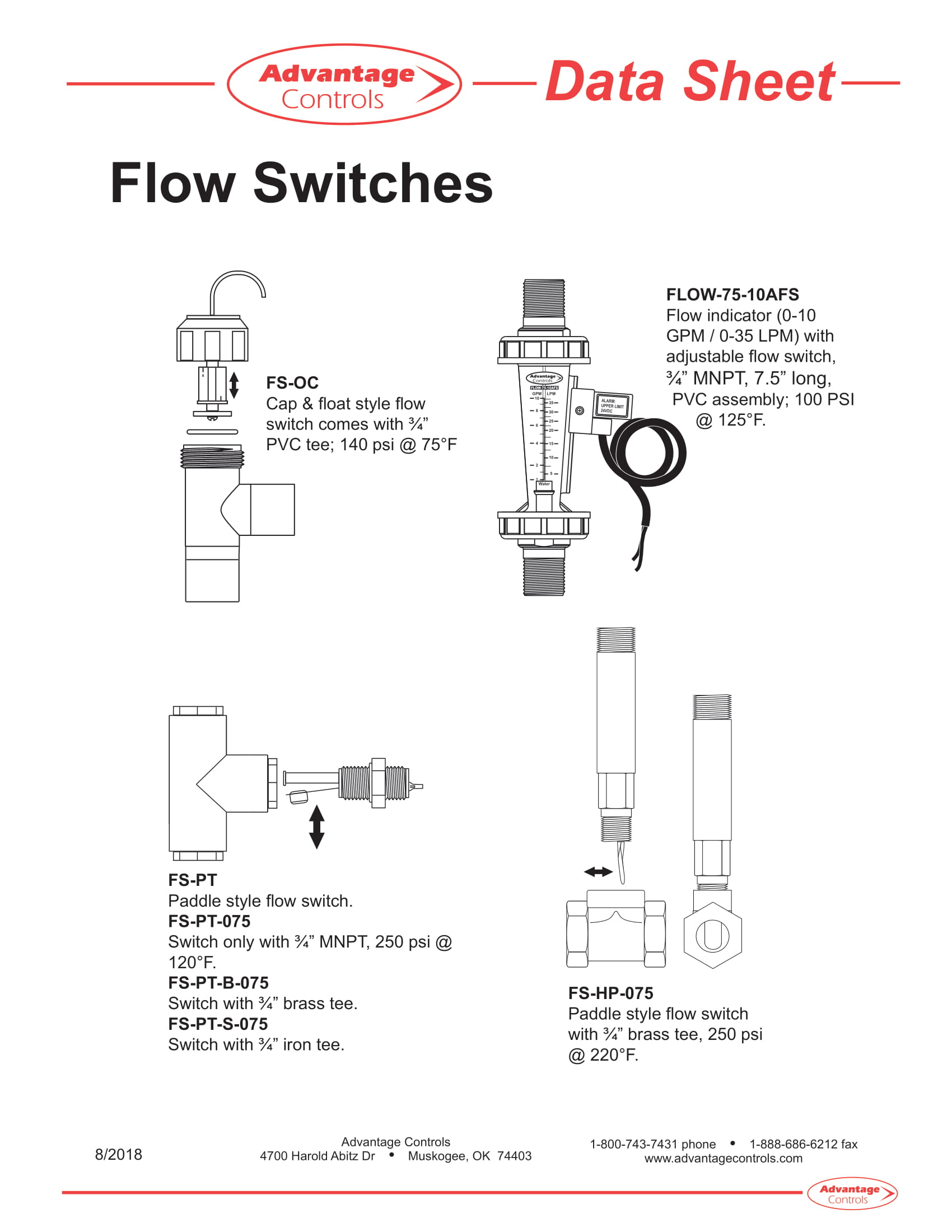flow switches for cooling towers