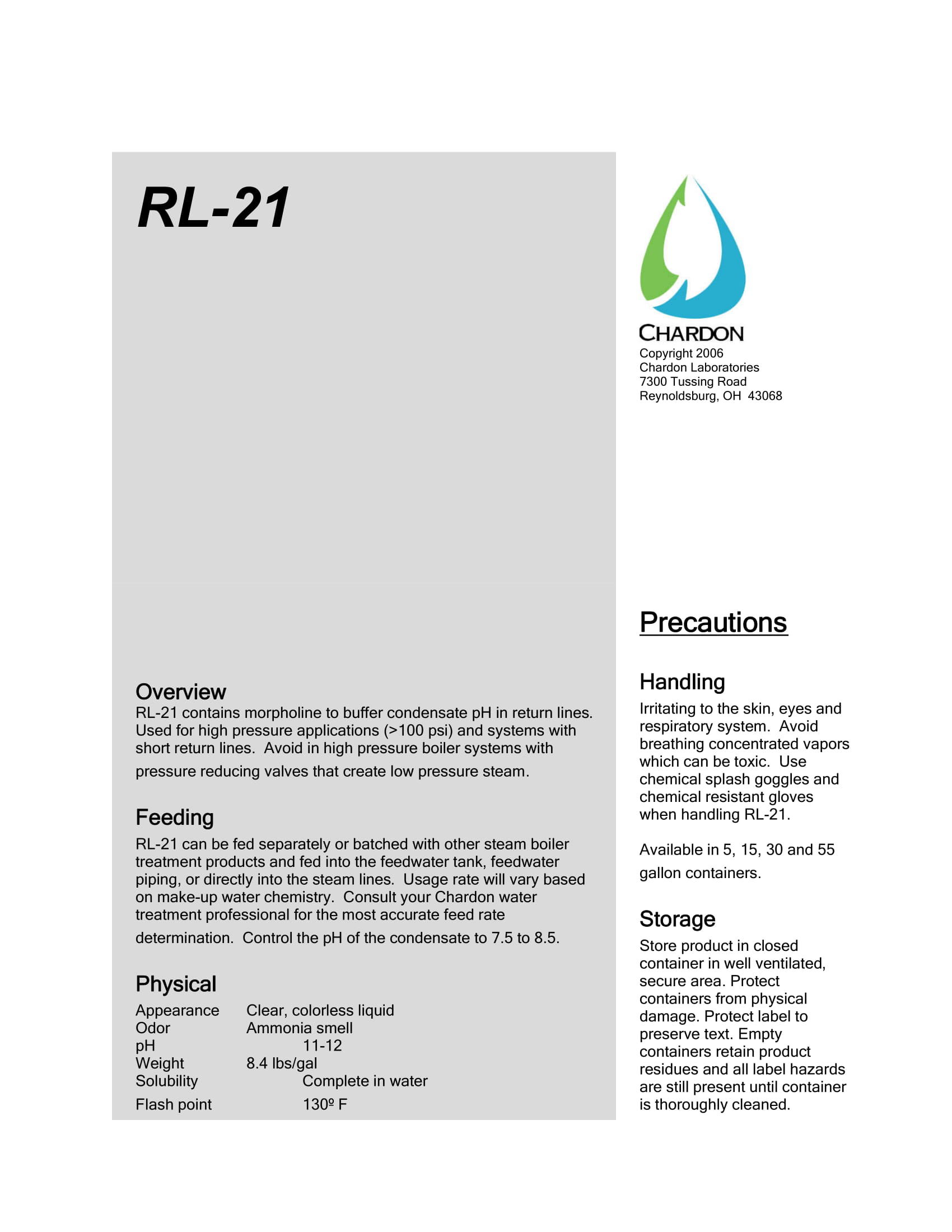 RL-21 Datasheet