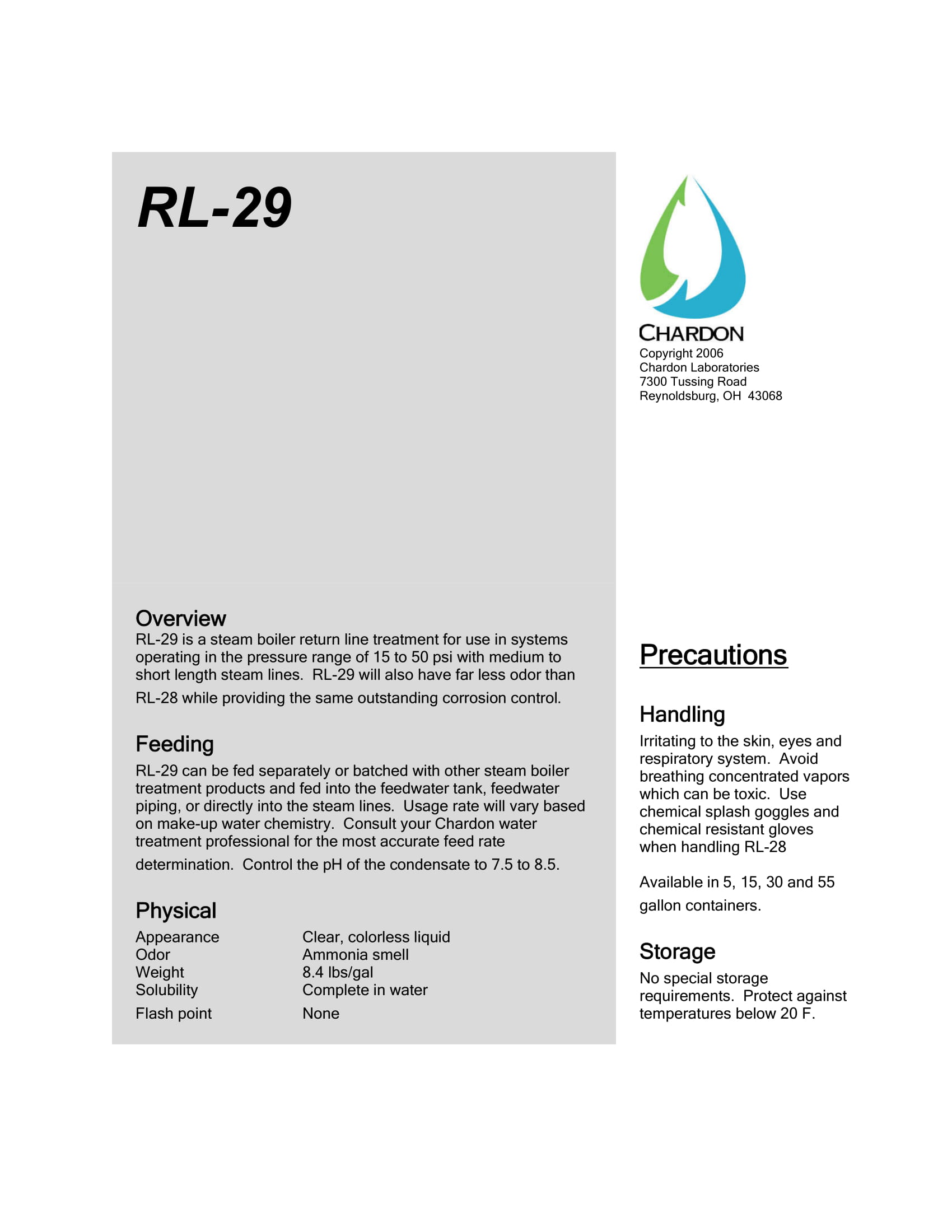 RL-29 Datasheet