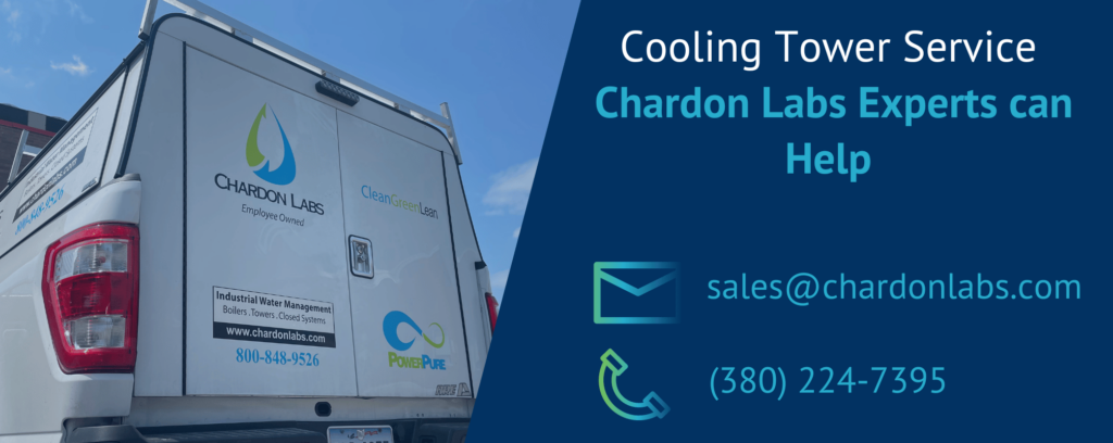 Chardon Labs cooling tower service contact information.