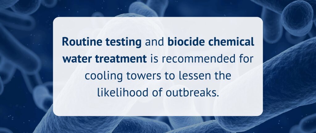 Why routine testing of Legionella in cooling towers is important.